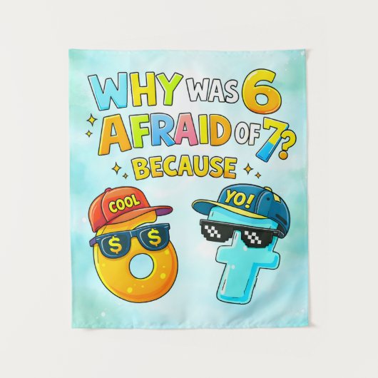 Funny Maths Numbers Joke Poster for Kids Wandkleed (Voorkant)