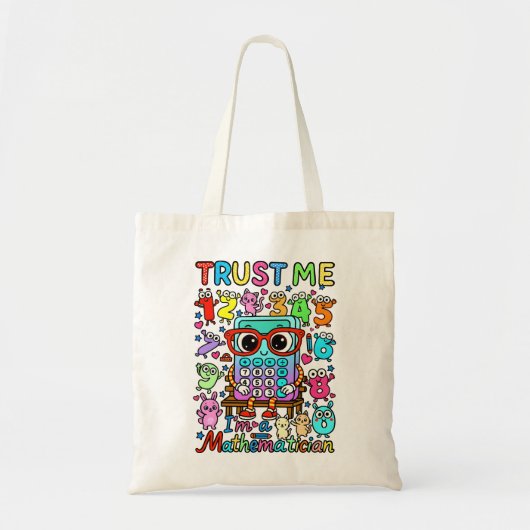 Funny Maths Numbers Tote Bag for School (Voorkant)