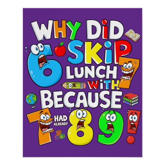 Funny Maths Poster for Kids UK Classroom Joke (Voorkant)