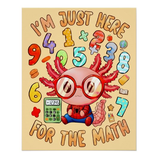 Funny Maths Poster for Kids UK Classroom Wall Art (Voorkant)