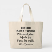 Funny maths teacher retirement  grote tote bag (Achterkant)