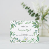 Funny MATRON OF HONOR VOORSTEL card, Greenery Kaart (Staand voorkant)