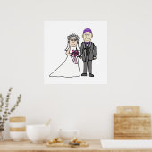 Funny Mature Bride and Groom Wedding Seniors Poster (Keuken)
