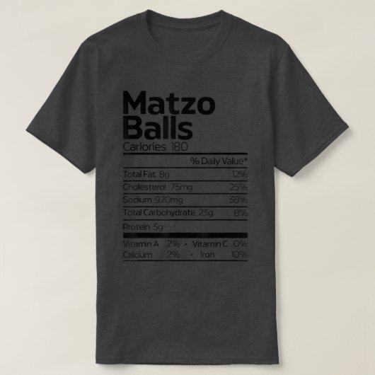 Funny Matzo Balls Nutrition Feit Kerstmis Hanukka T-shirt (Design voorkant)