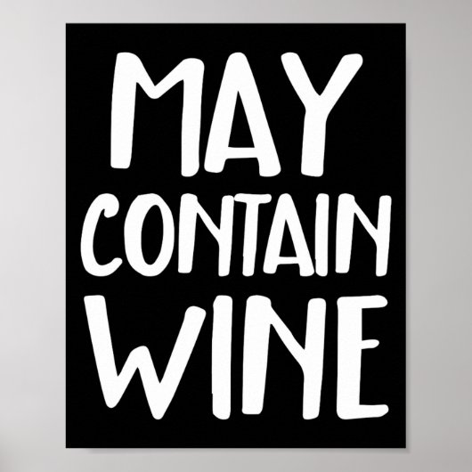 Funny May Contain Wine  Poster (Voorkant)