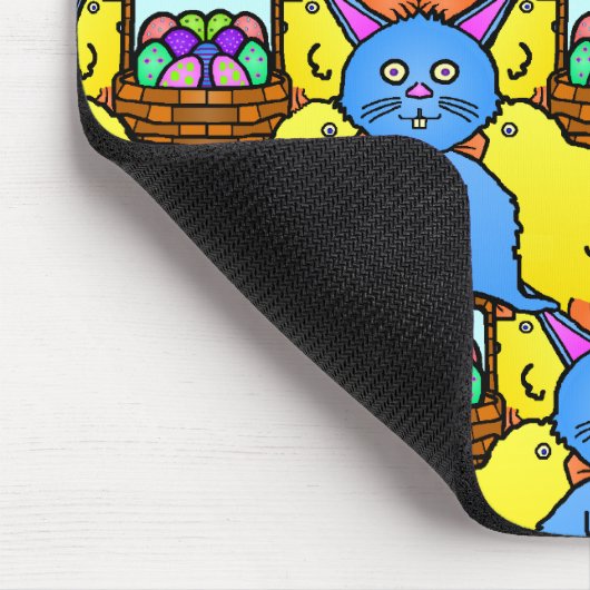 Funny MC Easter Bunny Chicks Tessellation Pattern Muismat (Hoek)