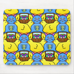 Funny MC Easter Bunny Chicks Tessellation Pattern Muismat