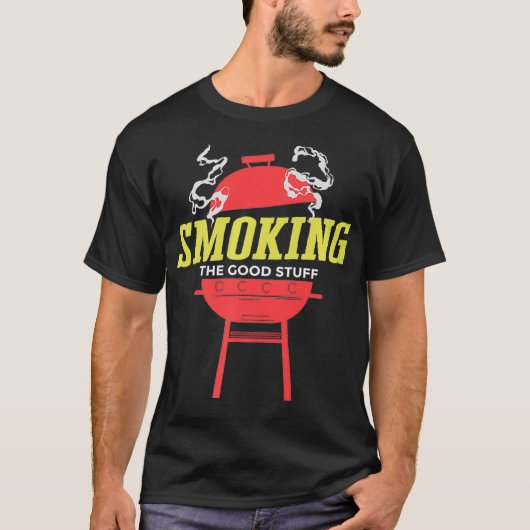 Funny Meat Smoking Artwork for a Barbeque Grill Ch T-shirt (Voorkant)