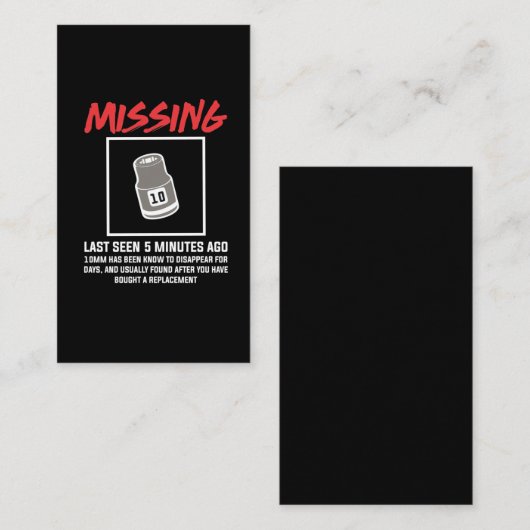 Funny Mechanic 10 mm Socket Mechanical Engineering Visitekaartje (Voorkant / Achterkant)