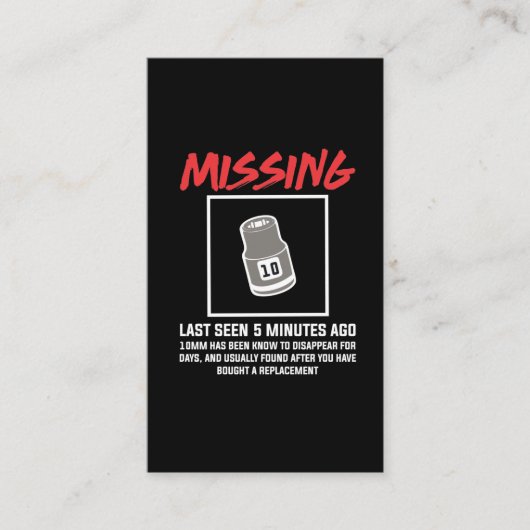 Funny Mechanic 10 mm Socket Mechanical Engineering Visitekaartje (Voorkant)