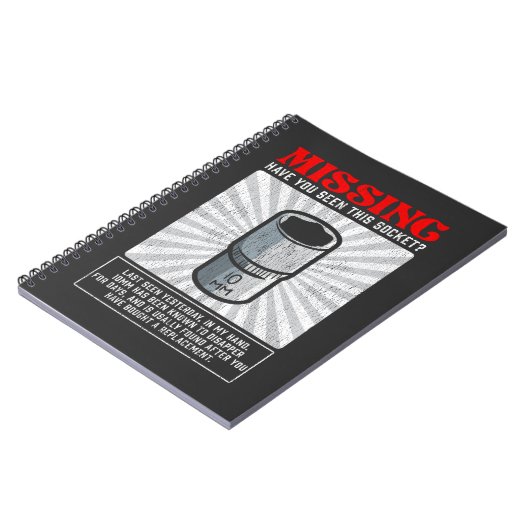 Funny Mechanic 10mm Socket Missing Workshop Tool Notitieboek (Linkerzijde)