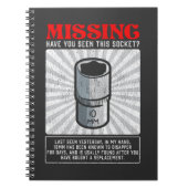 Funny Mechanic 10mm Socket Missing Workshop Tool Notitieboek (Voorkant)