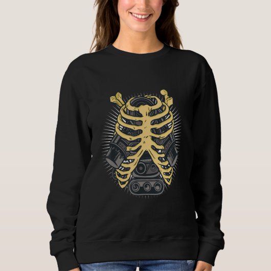 Funny Mechanic Car Engineer Skeleton Mechanics Fat Trui (Voorkant)