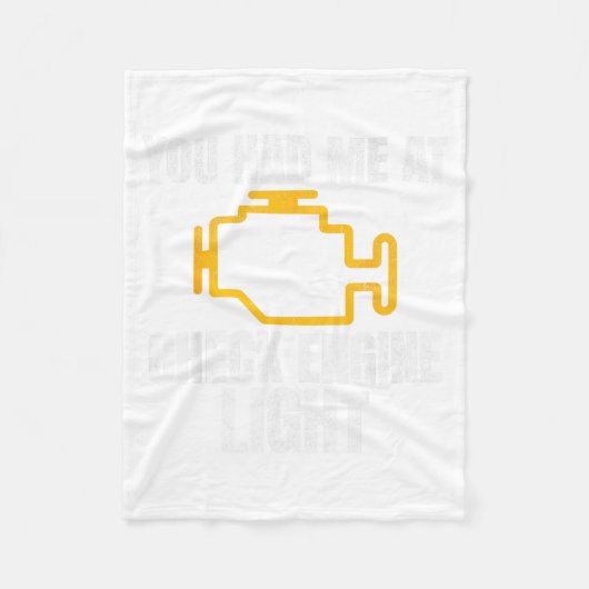 Funny Mechanic Check Engine Light Car Auto Repair  Fleece Deken (Voorkant)