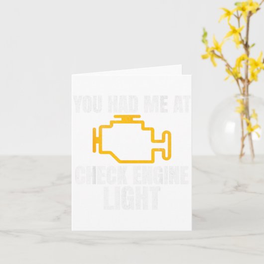 Funny Mechanic Check Engine Light Car Auto Repair Kaart (Gele Bloem)