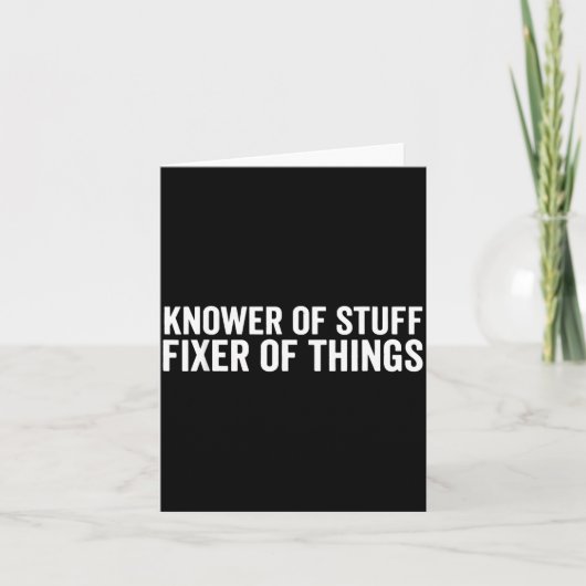 Funny Mechanic Dad Humor Knower Of Stuff Fixer Of Kaart (Voorkant)