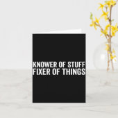 Funny Mechanic Dad Humor Knower Of Stuff Fixer Of Kaart (Gele Bloem)