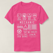 Funny Mechanic Definition Symbolen T-shirt (Design voorkant)