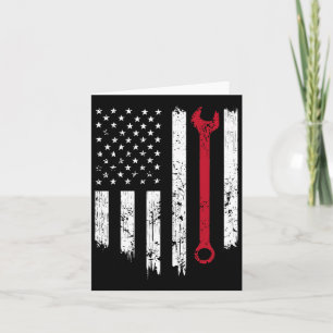 Funny  Mechanic Distress American Flag Gi Kaart