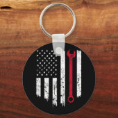Funny  Mechanic Distress American Flag Gi Sleutelhanger (Voorkant)