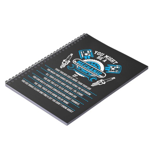 Funny Mechanic Garage Workshop-technicus Notitieboek (Linkerzijde)