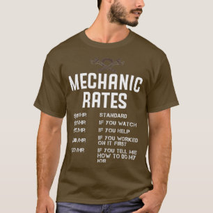 Funny Mechanic Hourly Rate Auto Repair Mechani T-shirt