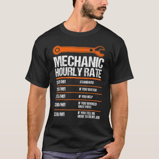 Funny Mechanic Hourly Rate Future Mechanic 1 T-shirt (Voorkant)