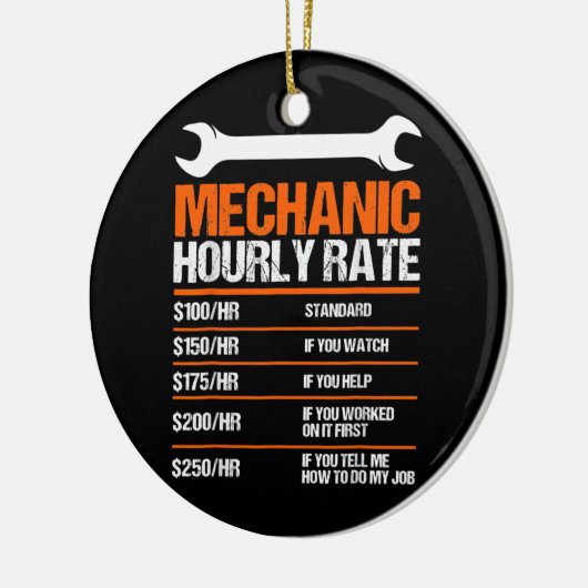 Funny Mechanic Hourly Rate Future Mechanic Keramisch Ornament (Links)