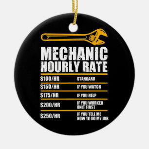 Funny Mechanic Hourly Rate Future Mechanic Keramisch Ornament