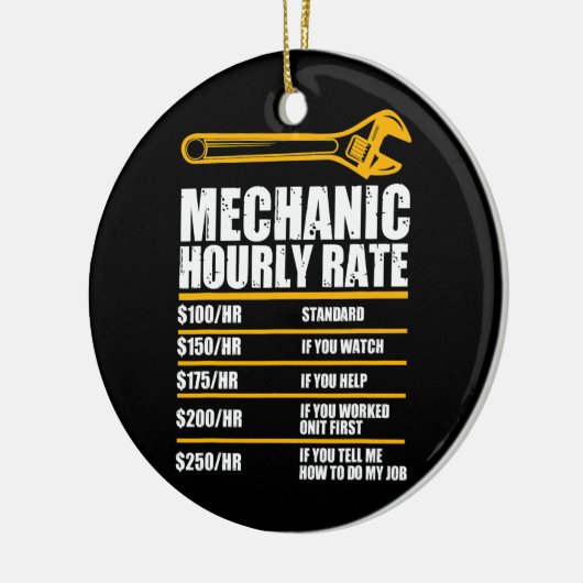 Funny Mechanic Hourly Rate Future Mechanic Keramisch Ornament (Links)
