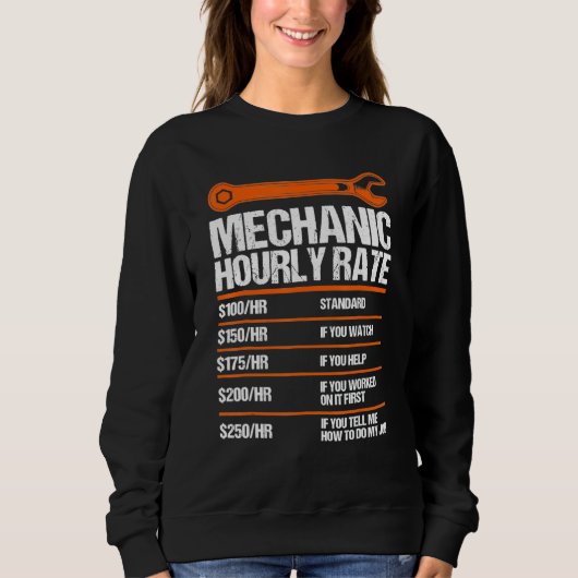 Funny Mechanic Hourly Rate Future Mechanic Trui (Voorkant)