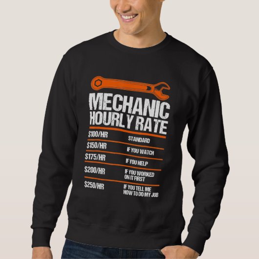 Funny Mechanic Hourly Rate Future Mechanic Trui (Voorkant)