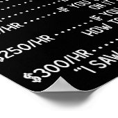 Funny Mechanic Hourly Rate Joke Design Poster (Hoek)