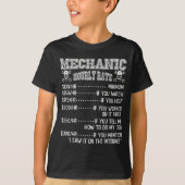 Funny Mechanic Hourly Rate Joke Design  T-shirt (Voorkant)