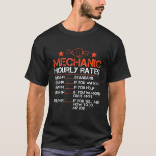 Funny Mechanic Hourly Rate Labour Mannen T-shirt