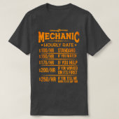 Funny Mechanic Hourly Rate Mechanics Workshop T-shirt (Design voorkant)