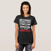 Funny Mechanic Hourly Rate T-shirt (Voorkant volledig)