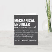 Funny Mechanical Engineer Definition Engineering Kaart (Voorkant)