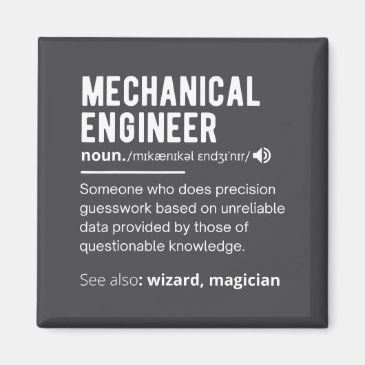 Funny Mechanical Engineer Definition Engineering  Magneet (Voorkant)