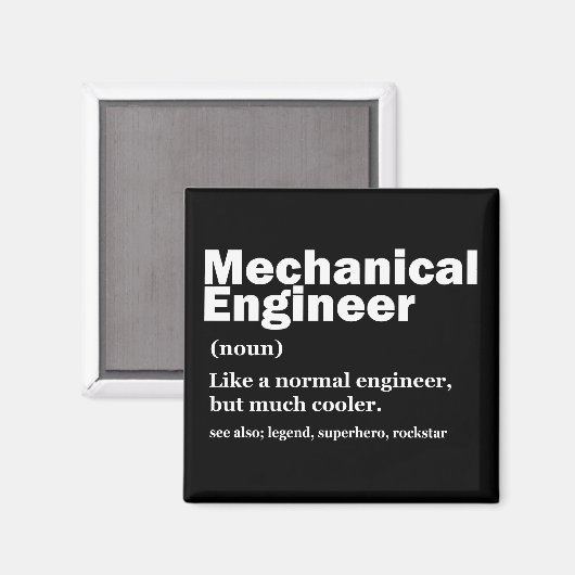 Funny Mechanical Engineer Definition Engineering Magneet (Voorkant / Achterkant)