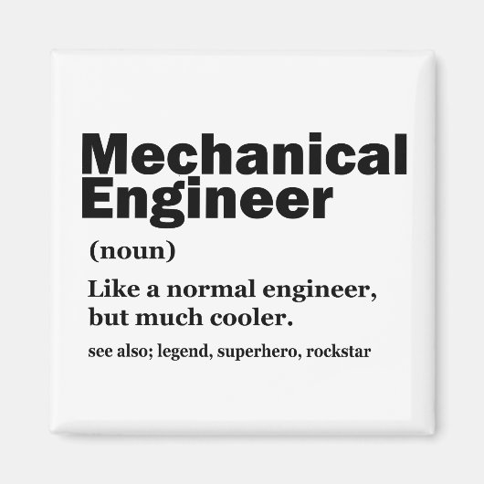 Funny Mechanical Engineer Definition Engineering Magneet (Voorkant)