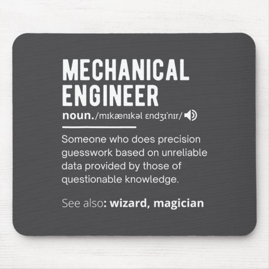 Funny Mechanical Engineer Definition Engineering Muismat (Voorkant)