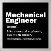 Funny Mechanical Engineer Definition Engineering Poster (Voorkant)