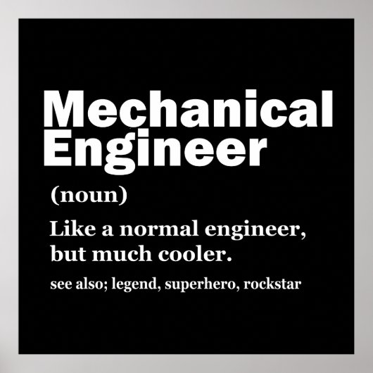 Funny Mechanical Engineer Definition Engineering Poster (Voorkant)