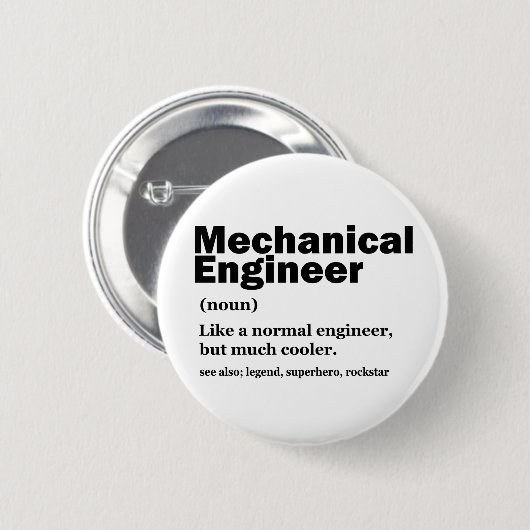 Funny Mechanical Engineer Definition Engineering Ronde Button 5,7 Cm (Voorkant /achterkant)