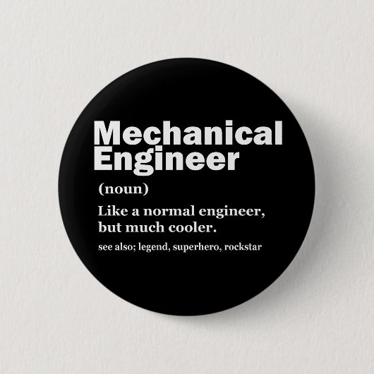 Funny Mechanical Engineer Definition Engineering Ronde Button 5,7 Cm (Voorkant)