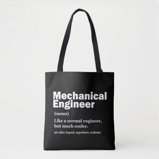 Funny Mechanical Engineer Definition Engineering Tote Bag (Voorkant)