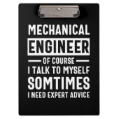 Funny Mechanical Engineer Gift Klembord (Voorkant)
