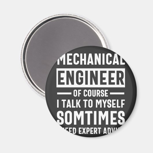 Funny Mechanical Engineer Gift Magneet (Voorkant / Achterkant)