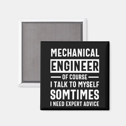 Funny Mechanical Engineer Gift Magneet (Voorkant / Achterkant)